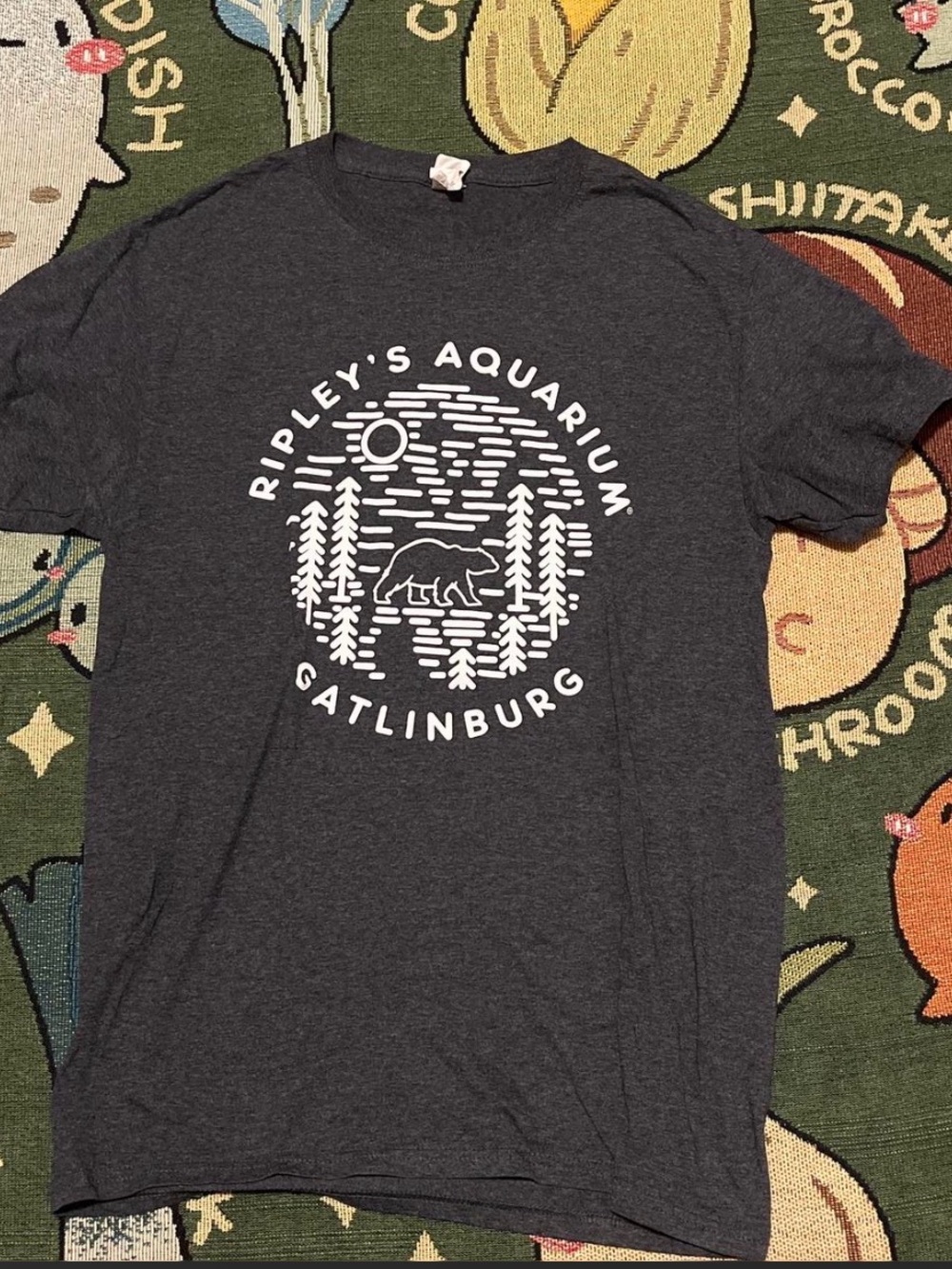 Fruit of the Loom Dark Gray Tee with Multicolor Logo
